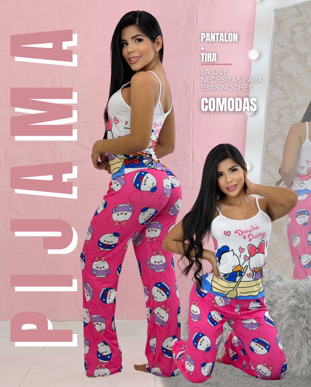 Pijama Saramantha Minnie azul — batola con encaje y short